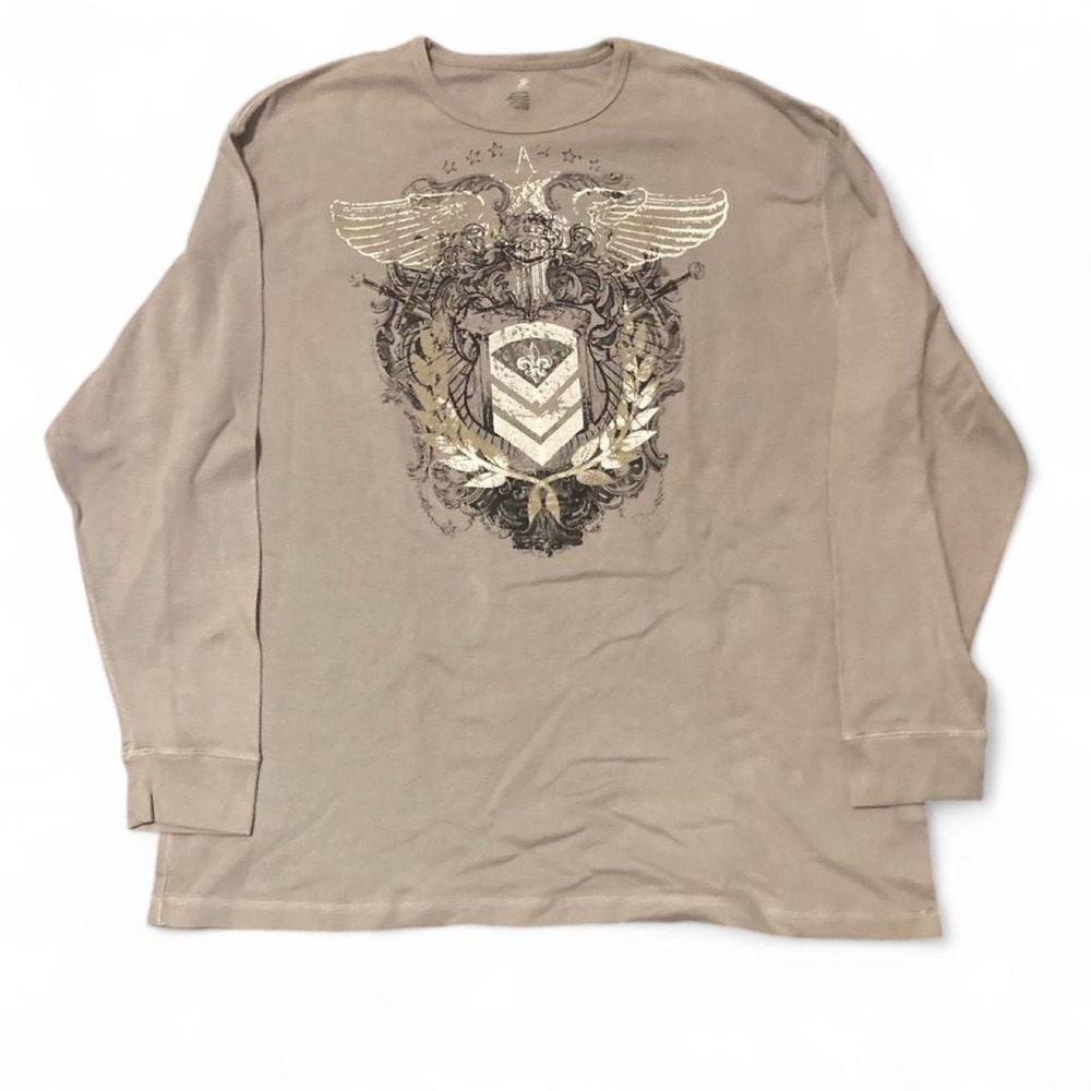JF J. Ferrar y2k thermal longsleeve cashew emblem baggy 3XLT/28.5